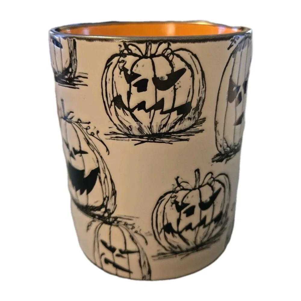 Orange Halloween SPOOKY! Pumpkin Jack O Lantern Coffee Tea Mug Cup Eli And Ana